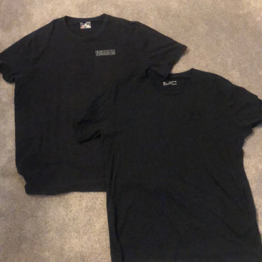 2 men’s underarmour cotton black tshirts